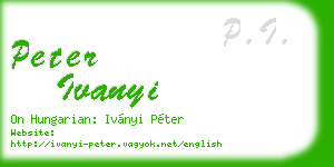 peter ivanyi business card