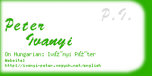 peter ivanyi business card